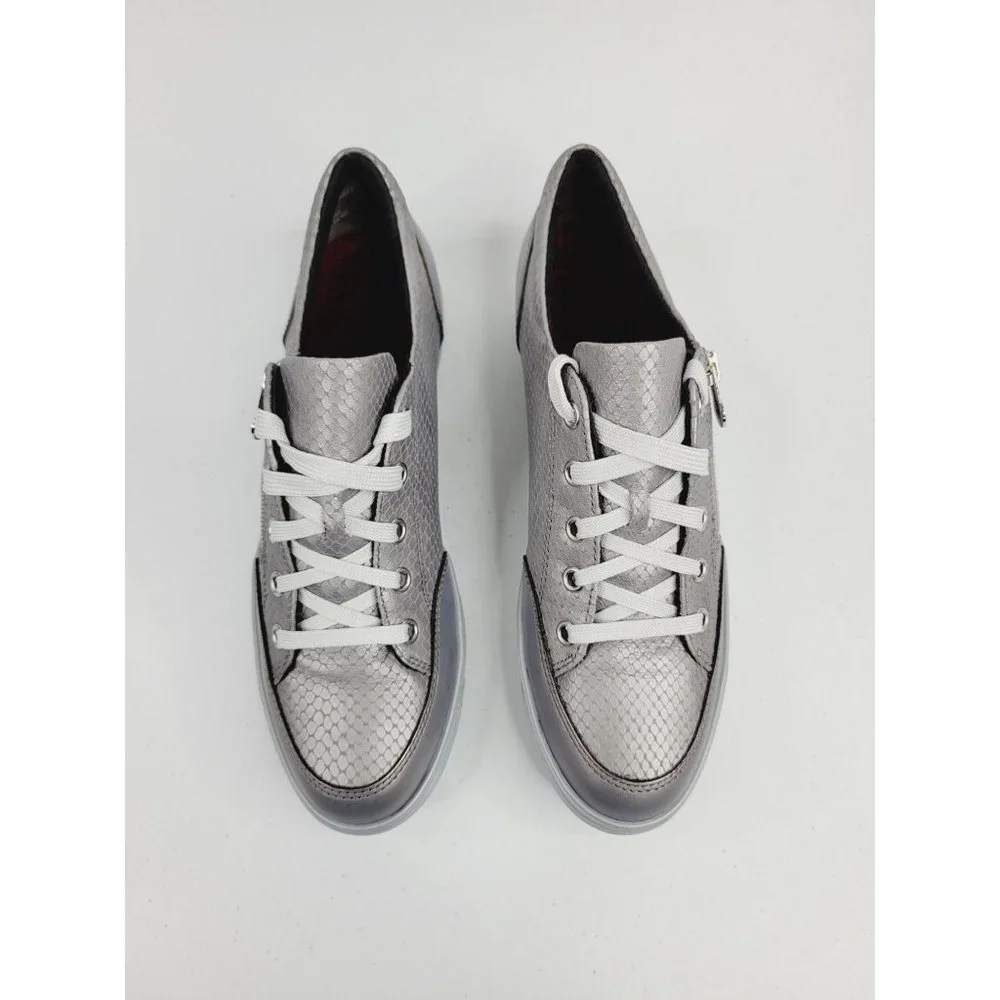 Munro "Gabbie" Leather Gray Sneakers_3